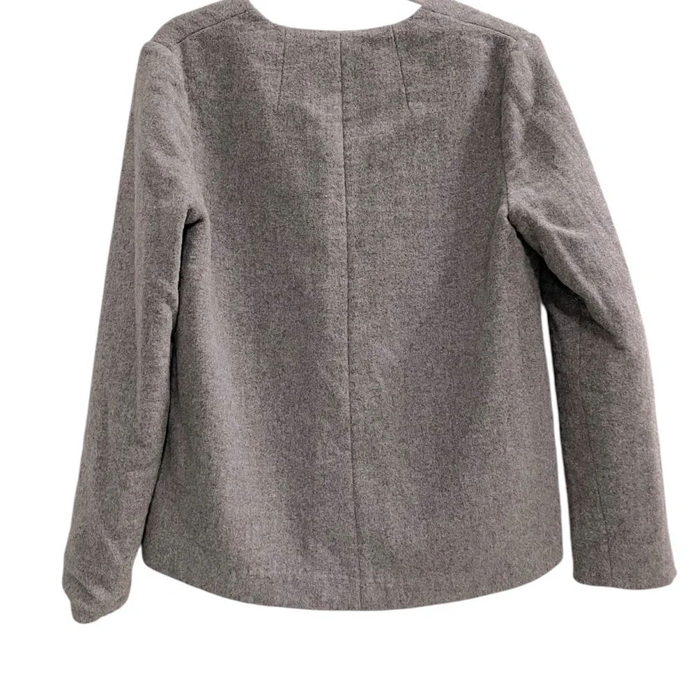Gray Wool-Blend Boyfriend Blazer Jacket - Women - Picture 7 of 10